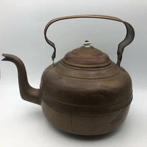 Tetera tono cobre tetera cuello de ganso boquilla leer ÁSPERO decoración de granja vintage - Imagen 1 de 12