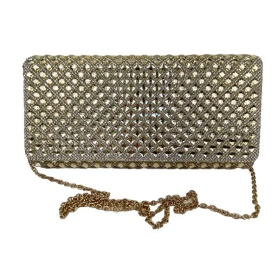 Bolso sin asas de cristal Aldo Blink Blink champagne pedrería bolso de noche Foto 1 de 4