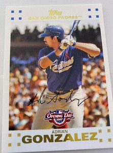 2007 Opening Day Topps Adrian Gonzalez #6 San Diego Padres Baseball Card
