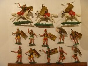 LOT OF VINTAGE TIMPO TOYS ROMAN SOLDIERS 3 MOUNTED ON HORSEBACK