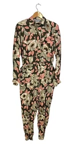 Vtg Carol Anderson Women's Small Jumpsuit Tropical Coveralls Floral 80s - Picture 1 of 10