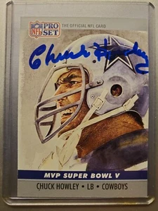 CHUCK HOWLEY AUTO signed 1990 Pro Set Super Bowl V MVP HOF b - Picture 1 of 1
