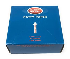 Handy Wacks 1000 White Patty Papers Disposable Meat Sheets 5x4 3/4 Inch - Picture 1 of 4