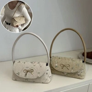 Grass Woven Shoulder Bag Bohemian Small Handbags Fashion Totes for Vacation - Picture 1 of 14