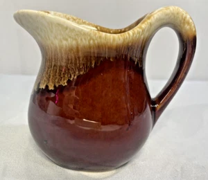 Vintage McCoy Pottery Brown Drip Glaze Pitcher Creamer 6 1/2” - Picture 1 of 8