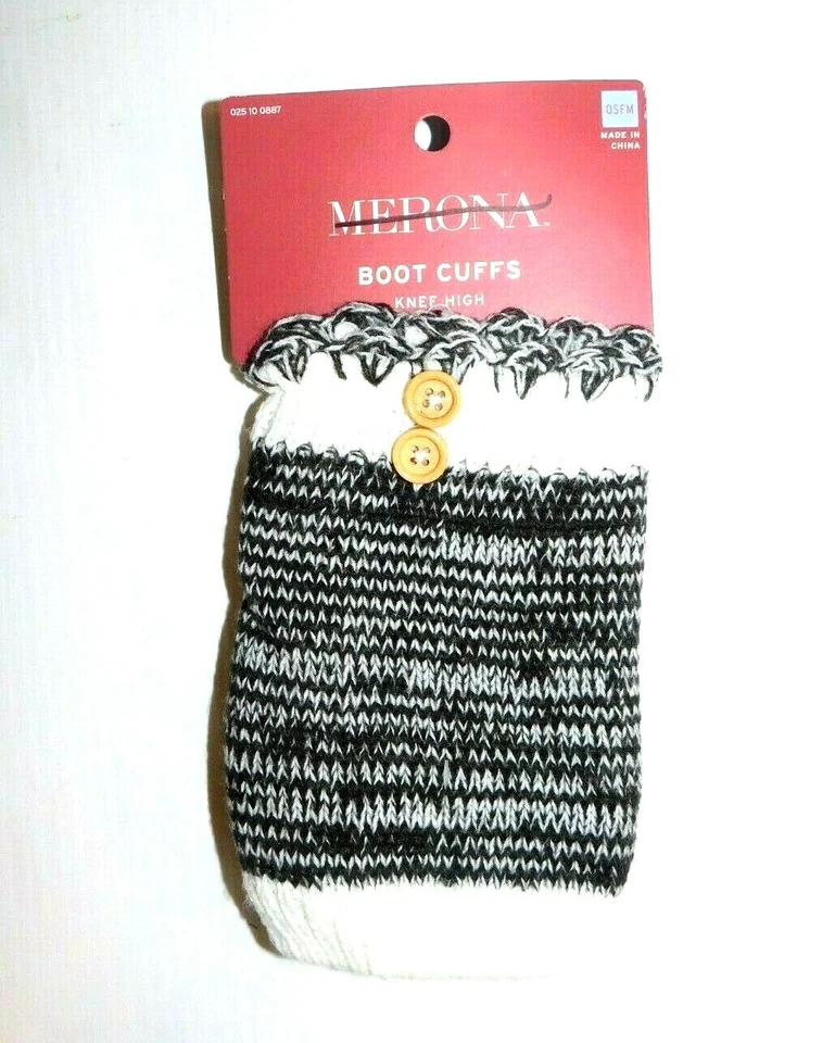 Puños de bota Merona para mujer, hasta la rodilla, OSFM, marrón y blanco Foto 1 de 1