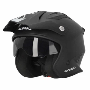 CASCO ACERBIS JET ARIA ECE 2206 STREET URBAN NERO OPACO MATT MOTO TRIAL SCOOTER - Foto 1 di 7