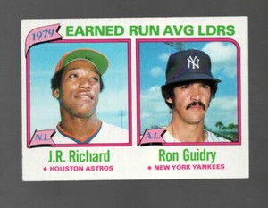 1980 Topps #207 ERA Leaders - JR Richard /Ron Guidry Excellent/NM