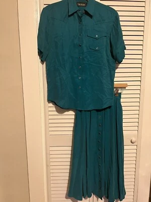 KAREN KANE MUJER TALLA 10 Y 8 FALDA TRAJE MANGA CORTA BLUSA FALDA CONJUNTO 2 PIEZAS Foto 1 de 4