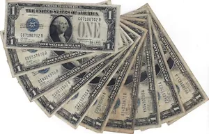 ✯1934 $1 Silver Certificate Funny Back ✯ Old Currency Washington Dollars ✯ - Picture 1 of 3