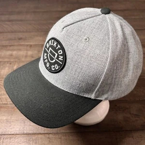 Brixton Men's Crest Snapback Hat - Heather Grey/Black - Picture 1 of 7