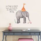 Big Elephant and Mice Animals Wall Stickers Cursive Lettering Quotes Wall Decals