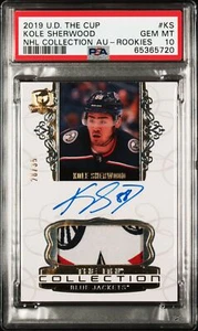 2019 Upper Deck The Cup NHL-Kole Sherwood/35 Rookie Patch Autografo #KS PSA 10 - Foto 1 di 2