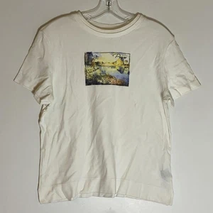 Camiseta Westbound Peace Paisaje Mujer Mediana Blanca Gráfica Algodón Crew Y2K - Imagen 1 de 14