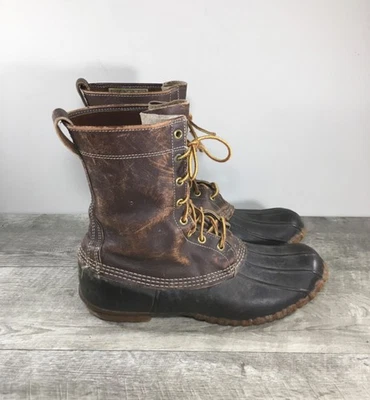 Botas LL Bean de Colección Para Hombres Talla 11 Maine Cuero Caza Pato Bota Zapato Goma Foto 1 de 4