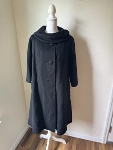 Lillie Ann Tisse A Paris Pour Vintage Coat Black - Picture 1 of 13