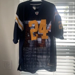 Reebok NFL Onfield Darrelle Revis #24 Jersey Navy & Gold Polyester Size 54 Mens - Picture 1 of 5