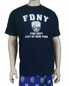 Official Men's FDNY T-Shirt : Navy Blue Fire Department New York Shirt Fireman - Picture 1 of 7