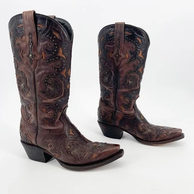 Bota Vaquera Lucchese Café/Marrón Chocolate Fiona Tachona Western Talla 6 Foto 1 de 4