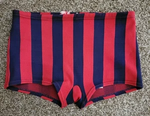 Vintage 50s 60s Swim Trunks Shorts Mens Womens Red Stripe Revere Brand Medium - Picture 1 of 5