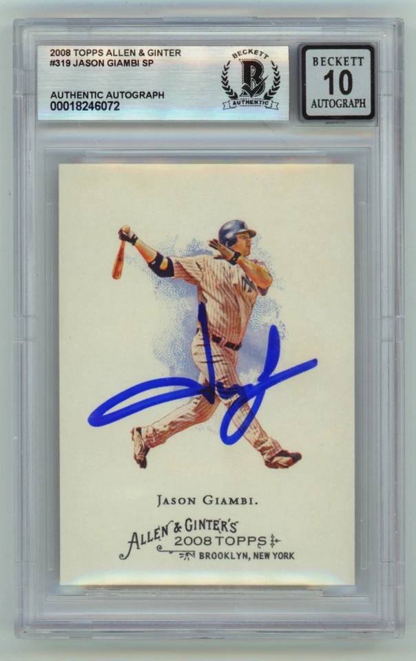 Jason Giambi 2008 Topps Allen & Ginter #319 Signed Beckett BGS 10 Auto Yankees - Image 1 of 1