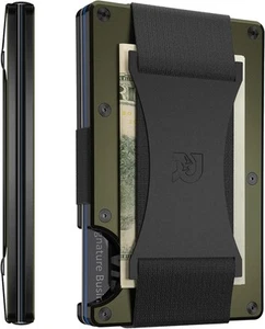 Ridge Wallet for Men - Slim Minimalist Wallet & Card Holder, RFID Matte Olive - Picture 1 of 6