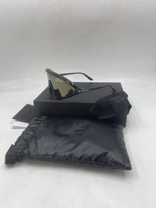 Tom Ford Women's Lorna Shield Sunglasses Shiny Black / Brown Mirror TF1121 - Picture 1 of 13