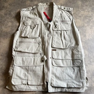 Woolrich Vest XL Tan Ranger Hunting Cargo Utility Outdoorsman *SEE FLAWS* - Picture 1 of 13