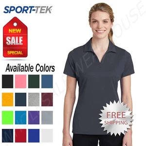 Sport Tek Womens 100% Polyester Dri-Fit Performance Polo  Golf Shirt M-LST640 - Picture 1 of 19
