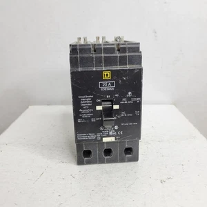 Square D EDB34020 Circuit Breaker 20A 3-Pole 480y/277v Bolt-On - Picture 1 of 6