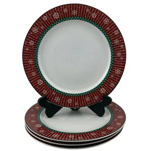 Juego de 4 platos de cena Sakura Debbie Mumm Penguins de colección 10 3/4" vacaciones 1998 - Imagen 1 de 12