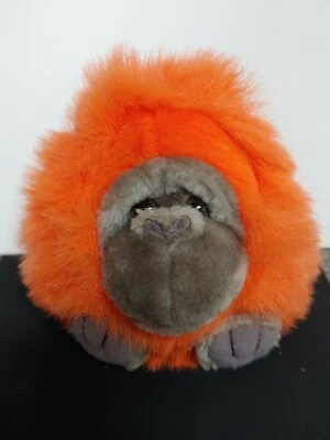 Bolsa de felpa de peluche Swibco Puffkins Omar Orange Monkey Gorilla Bean 1994 Foto 1 de 3