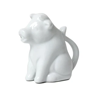 50ml Porcelain White Cow Milk Jug With Handle Coffee Tea Creamer Non-Drip Spout - Picture 1 of 5