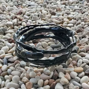 Bracciale Akar Bahar Autentico Fatto a Mano Corallo Indonesiano Nero #33 - Foto 1 di 7