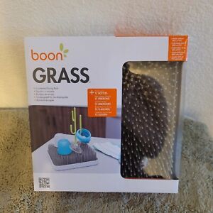 Boon Grass Countertop Drying Rack Square 9.5"x9.5"x2" Gray Holds 12 Bottles
