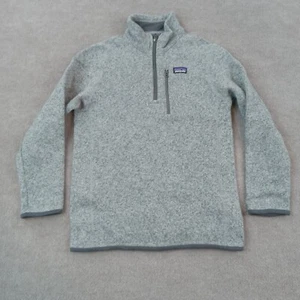 Patagonia Better Sweater Youth Boys Large Gray Mock Neck 1/4 Zip Fleece Outdoors - Picture 1 of 8