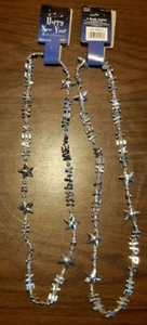 Happy New Year Beads ~ 2 Strands Of Silver Beads ~ 36 Inches - Picture 1 of 4