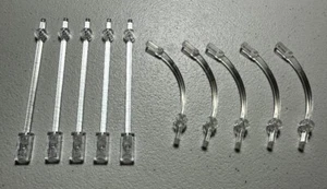 LEGO 5X Trans Clear Bar 12L 1 X 2 Part # 42445 & 5X 4042 Bar Curved Axle 1L - Picture 1 of 1