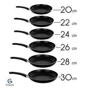 Antihaft Bratpfanne Kochgeschirr Isoliergriff Rund Bratpfanne Schwarz 20cm - 30cm - Bild 1 von 9