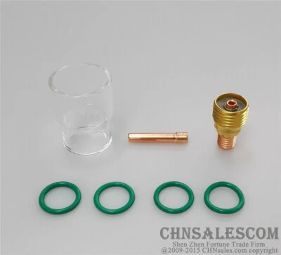 CHNSALESCOM 7 pcs TIG Welding Torch Gas Lens #12 Pyrex Cup Kit for WP-9/20/25  — 第 1/4 张图片