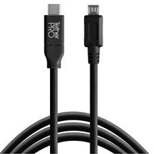 Tether Tools TetherPro USB-C to 2.0 Micro-B 5-Pin Cable, 15', Black #CUC2515-BLK