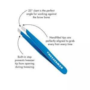 Tweezerman Mini Slant Tweezer - Blue Bahama RRP £14 - Picture 1 of 3
