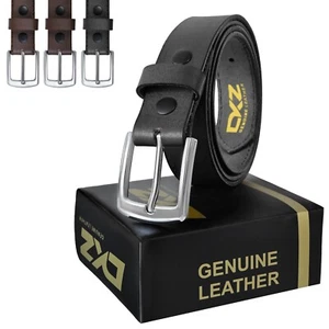 DKZ LEATHER BELT 100% GENUINE  Black / Brown 30'' to 72'' waist sizes (BKL-01) - Picture 1 of 25