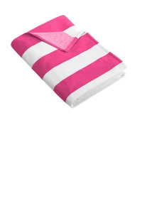Port Authority PT43 Unisex 100% Cotton Cabana Stripe Beach Fully Hemmed Towel - Picture 1 of 10
