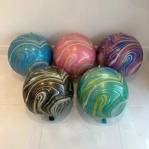 Brand New 22" Sphere Orb Round Balloons Marble Shiny Effect Marble Balloon - Picture 1 of 6