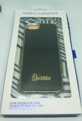 Rebecca Minkoff Luxe Double Up Leather iPhone 7 Case, CHICAGO, Black - Image 1 of 2