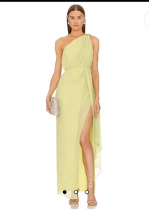 REVOLVE x Michael Costello womens Robert Gown in Citron Green xsmall nwt formal - Picture 1 of 9