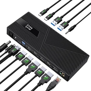 DisplayLink-Dockingstation für 3 x 4K @ 60 Hz-Monitore mit 160-W-DC-Eingang, 14- - Bild 1 von 8