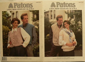 Chalecos PATONS - Pullover y Cárdigan Estilo 4 Patrones 5 y 8 Capas 1121 A19Cln - Imagen 1 de 4