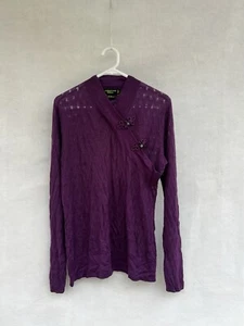 💥 SHANGHAI TANG purple CASHMERE AND SILK Jumper Sweater M L 12 14 - Bild 1 von 5